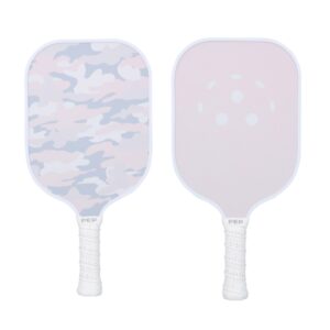 Pink Camo Pickleball Paddle styled with pink gear