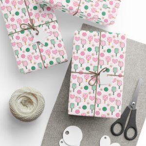 Pickleball Wrapping Paper | Cute Paddle Pattern